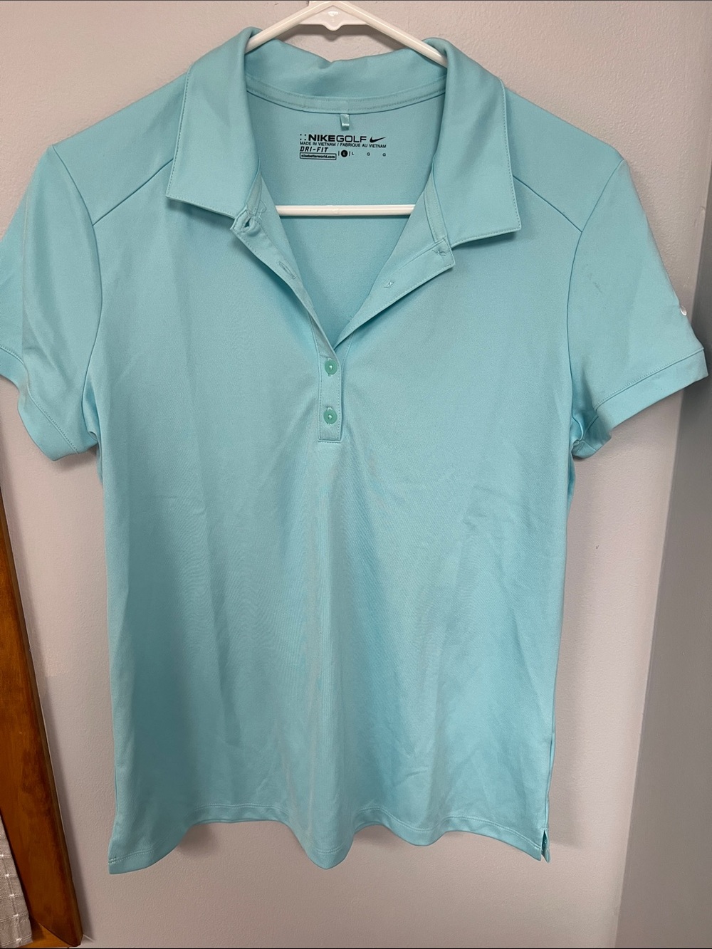 Nike Women's Aqua Button-Down Polo Shirt